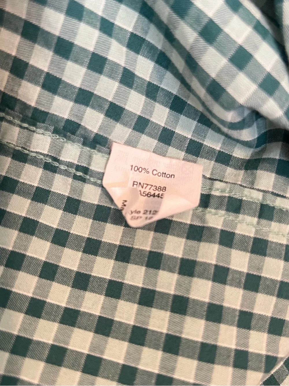 J. Crew Green Gingham Button-Down Shirt